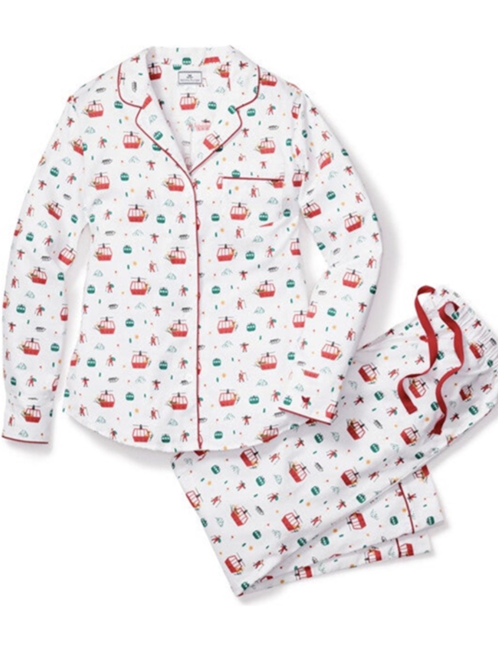 Maisonette x Petite Plume Holiday Pajama Set - Santa Ski Resort